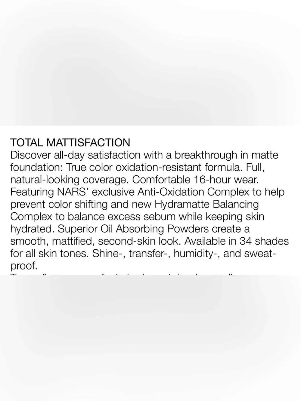 New authentic NARS Soft Matte Foundation 3.6 Belem